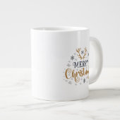 メリークリスマススノーフレーク、新年おめでとう ジャンボコーヒーマグカップ (正面右)