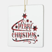 メリークリスマススノーフレーク、新年おめでとう セラミックオーナメント (左)