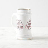 メリークリスマススノーフレーク、新年おめでとう ビールジョッキ (正面左)