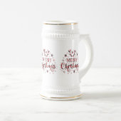 メリークリスマススノーフレーク、新年おめでとう ビールジョッキ (正面右)