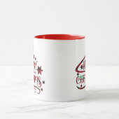 メリークリスマススノーフレーク、新年おめでとう マグカップ (中央)