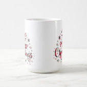 メリークリスマススノーフレーク、新年おめでとう モーフィングマグカップ (中央)