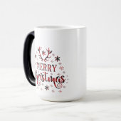 メリークリスマススノーフレーク、新年おめでとう モーフィングマグカップ (正面左)