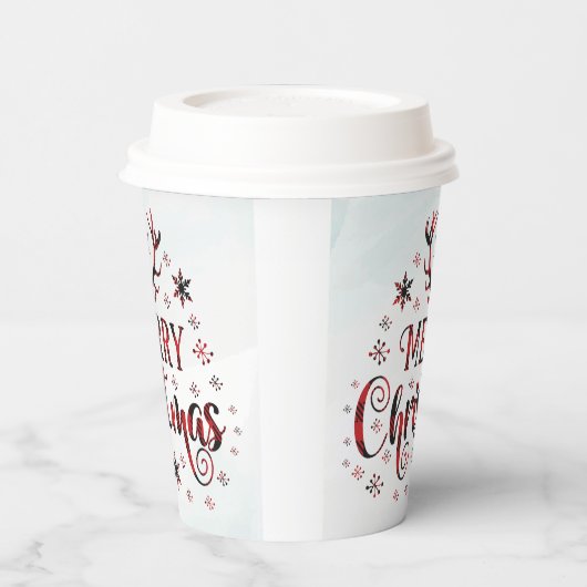 メリークリスマススノーフレーク、新年おめでとう 紙コップ (左)