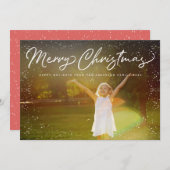 メリークリスマススノーフレームホリデーフォトカード シーズンカード (正面/裏面)