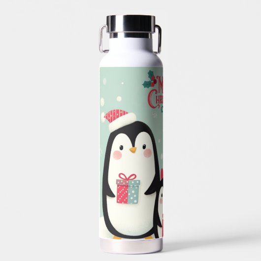 メリークリスマススノーペンギン ウォーターボトル (正面)