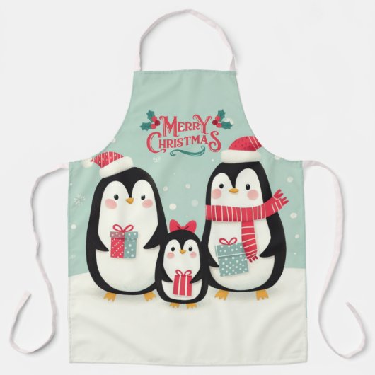 メリークリスマススノーペンギン エプロン (正面)