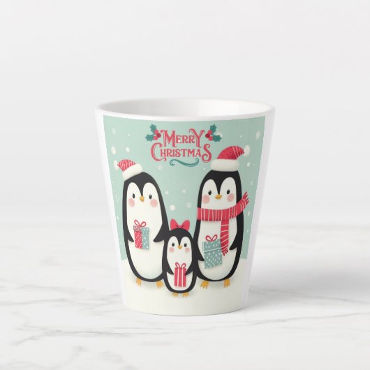 メリークリスマススノーペンギン カフェラテマグ (正面)