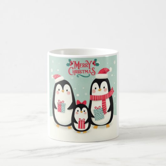 メリークリスマススノーペンギン コーヒーマグカップ (中央)