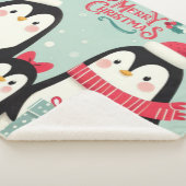 メリークリスマススノーペンギン シェルパブランケット (3/4)
