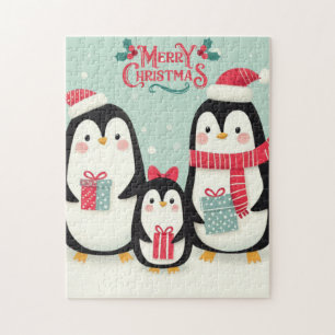 メリークリスマススノーペンギン ジグソーパズル