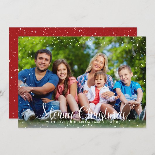 メリークリスマススノーホリデーカード シーズンカード (正面/裏面)