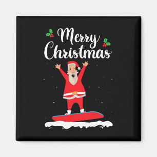 メリークリスマススノーボーディングサンタクロースボーダーE マグネット