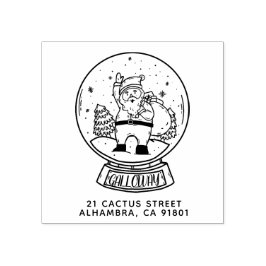 メリークリスマススノーボールサンタ差出人住所 ラバースタンプ