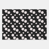 メリークリスマススノーボールツリーブラックピンクパターン ラッピングペーパーシート (正面3)