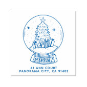 メリークリスマススノーボールツリー差出人住所 セルフインキングスタンプ (デザイン)