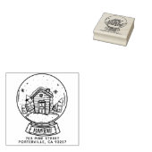 メリークリスマススノーボールハウス差出人住所 ラバースタンプ (押印)