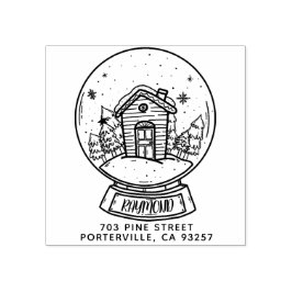 メリークリスマススノーボールハウス差出人住所 ラバースタンプ