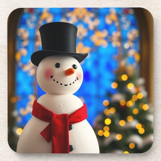 メリークリスマススノーマン コースター (正面)