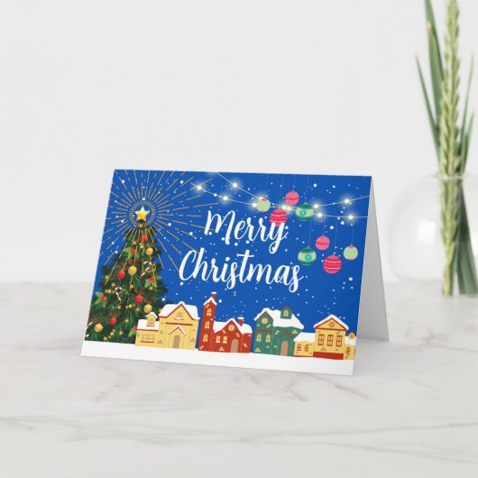メリークリスマススノーヴィレッジとツ飾リー シーズンカード (正面)