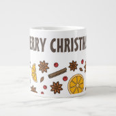 メリークリスマススパイスの休日の食べ物 ジャンボコーヒーマグカップ (正面)