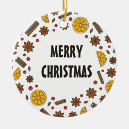 メリークリスマススパイス食べ物スターアニス セラミックオーナメント
