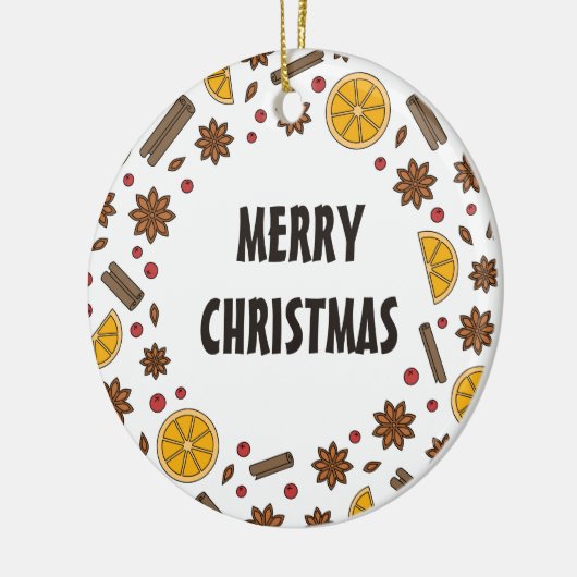 メリークリスマススパイス食べ物スターアニス セラミックオーナメント (左)