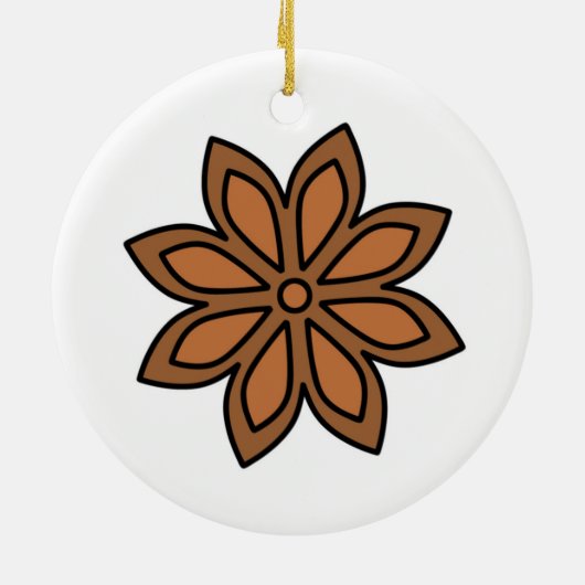 メリークリスマススパイス食べ物スターアニス セラミックオーナメント (裏面)