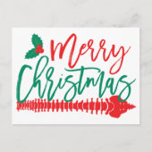 メリークリスマススパインとホリーカイロプラクティック シーズンポストカード (正面)