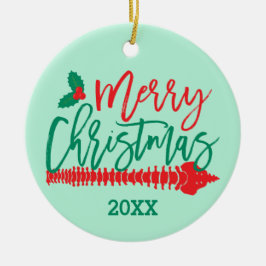 メリークリスマススパインホリーカイロプラクティック セラミックオーナメント