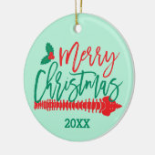 メリークリスマススパインホリーカイロプラクティック セラミックオーナメント (左)