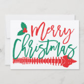 メリークリスマススパインホリークリスマスフラットカード 招待状 (正面)