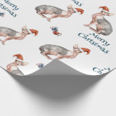 メリークリスマススフィンクス毛抜き猫サンタハット ラッピングペーパー (角)