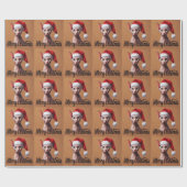 メリークリスマススフィンクス猫、クリスマスサンタ・スフィンクス ラッピングペーパー (フラット)