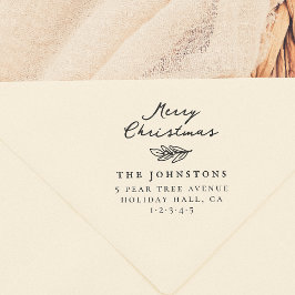 メリークリスマススプリグボタニカル差出人住所 ラバースタンプ