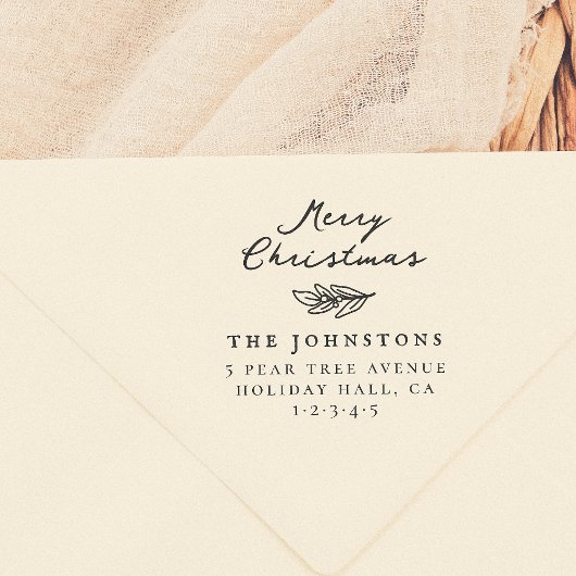 メリークリスマススプリグボタニカル差出人住所 ラバースタンプ