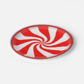 メリークリスマススペアミント旋回ペパーミントキャンディ ペーパープレート (アングル)