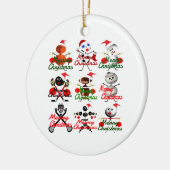 メリークリスマススポーツ満杯のホリデー漫画 セラミックオーナメント (左)