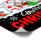 メリークリスマススリーサンタ小妖精や小人トナカイPoodles O ポスター (角)