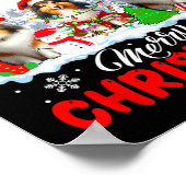 メリークリスマススリーサンタ小妖精や小人トナディアシェットランド ポスター (角)