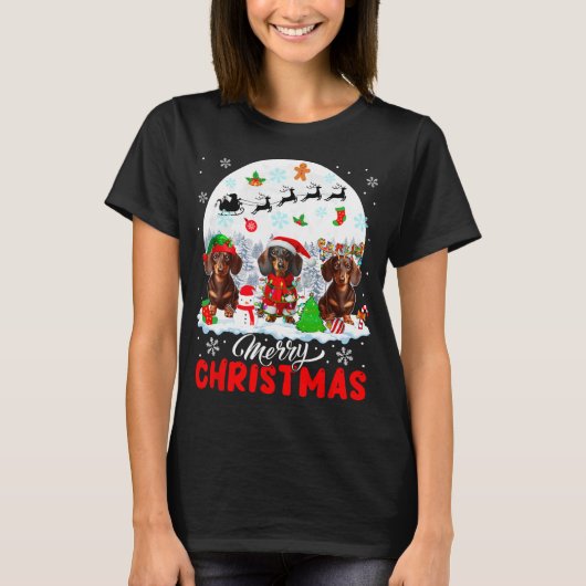 メリークリスマススリーサンタ小妖精や小人トナディアダシュント Tシャツ (正面)