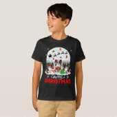メリークリスマススリーサンタ小妖精や小人トナディパピヨン Tシャツ (正面フル)