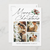 メリークリスマススリーフォトさくらんぼ植物学 シーズンポストカード (正面/裏面)