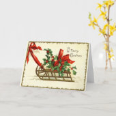 メリークリスマススレッドヴィンテージ再生 カード (黄色い花)