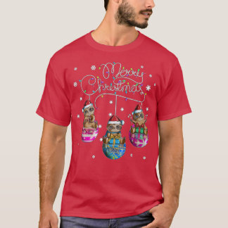 メリークリスマススロスクリスマスボールモチーフクリステム Tシャツ