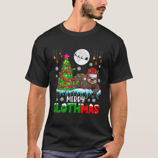メリークリスマススロスコスチュームサンタトナカイクリスマス Tシャツ (正面)
