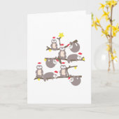 メリークリスマススロースクリスマスツリーサンタ帽 カード (黄色い花)