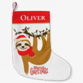 メリークリスマススロース |休パーソナライズされた日 スモールクリスマスストッキング (正面)