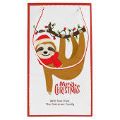 メリークリスマススロース |休日パーソナライズされた名 スモールペーパーバッグ (裏面)