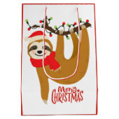 メリークリスマススロース |休日 ミディアムペーパーバッグ (裏面)